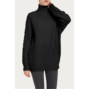 BOGO! Gentle Herd Cashmere Wool Funnel Neck Sweater Black XS